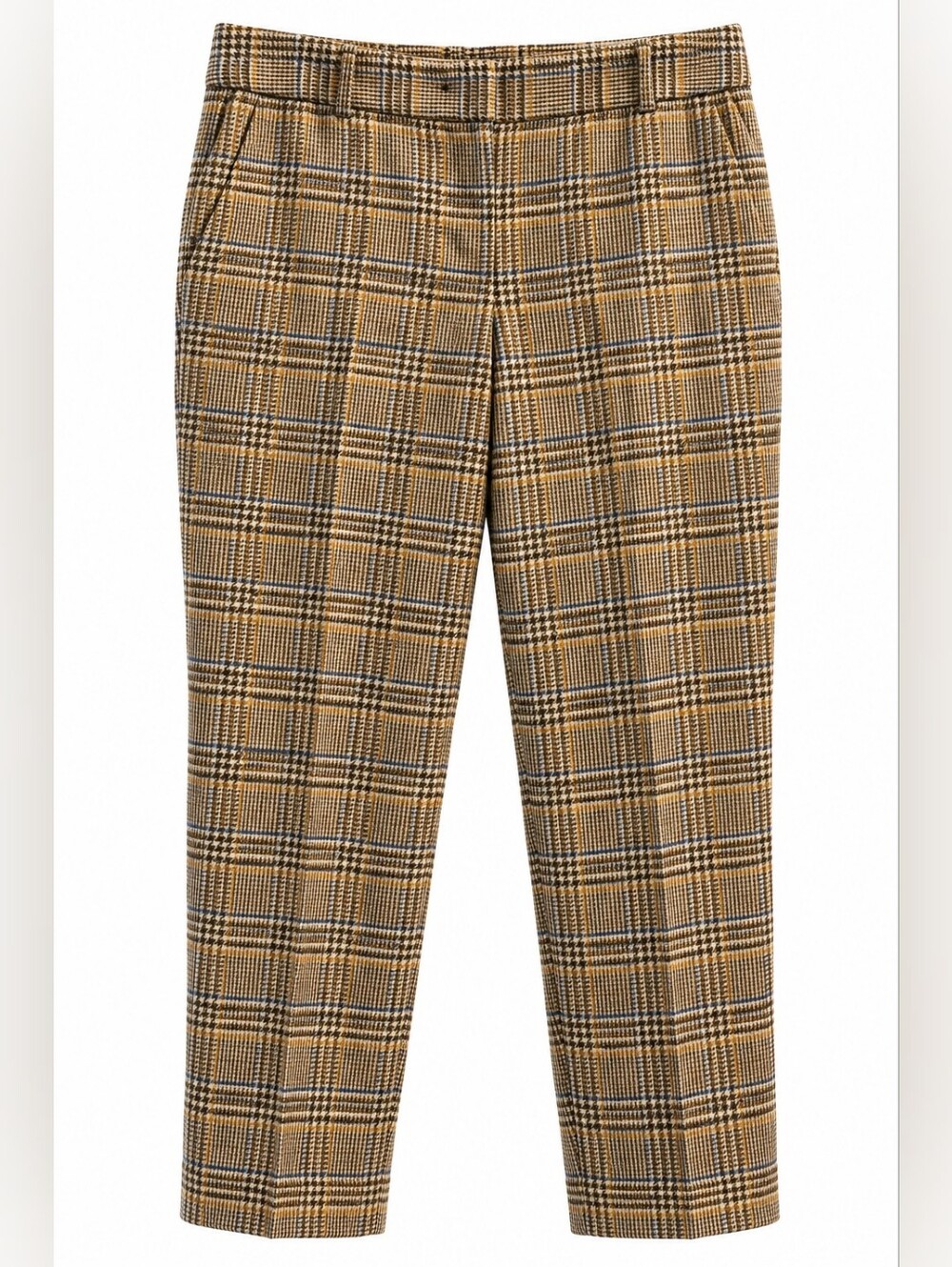 J.Crew Cafe Capri 100% Wool Plaid Cropped Trousers, 6, Equestrian, Tailored